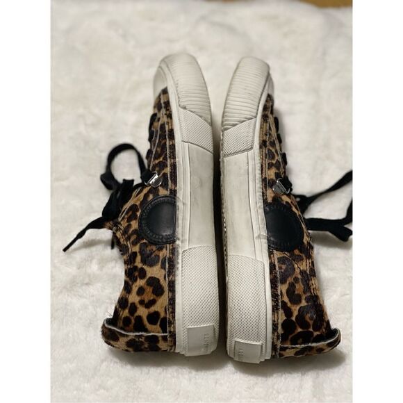 ALLSAINTS Jazmin Trainer | endource AllSaints Jazmín calf hair sneakers real fur leapard print 7